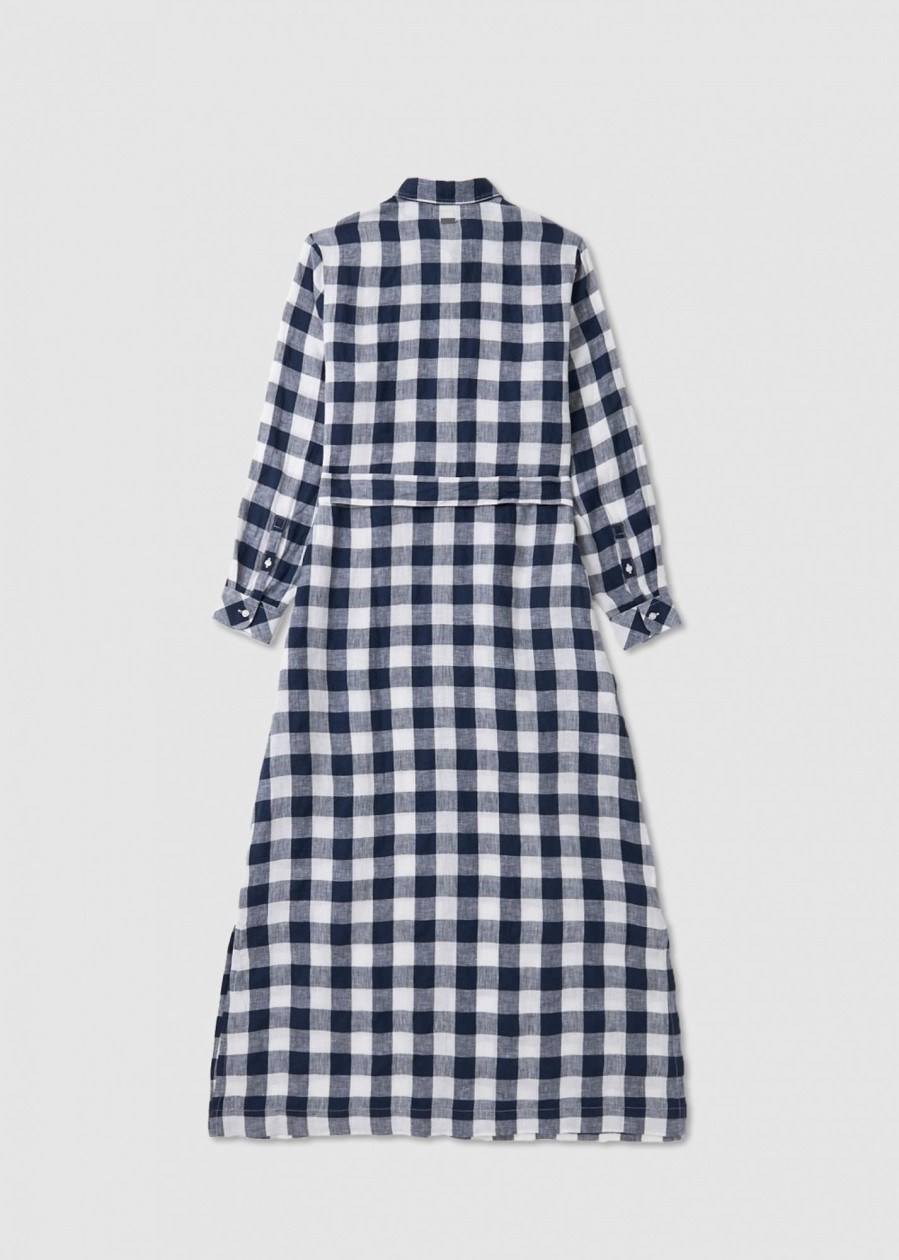 Womens BARBOUR Dresses | Womens Marine Check Maxi Dress In Navy Check