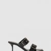 Womens ALEXANDER McQUEEN Heels | Alexander Mcqueen Women'S Buckle Black Mules