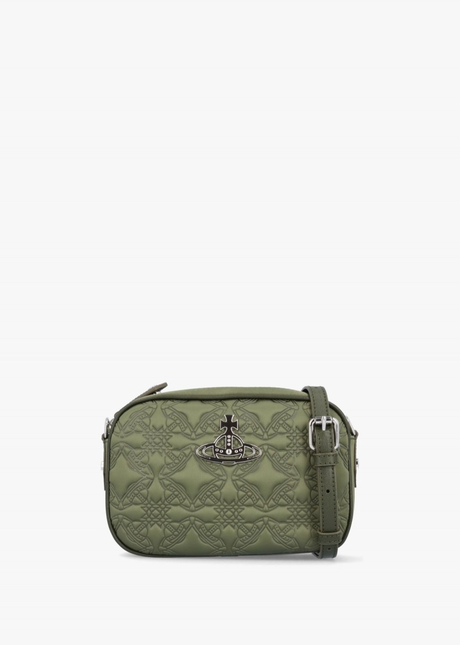 Womens VIVIENNE WESTWOOD Crossbody Bags | Womens Anna Embossed Satin Camera Bag In Green