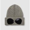 Mens C.P. COMPANY Gifting | Mens Extrafine Merino Wool Goggle Beanie In Silver Sage