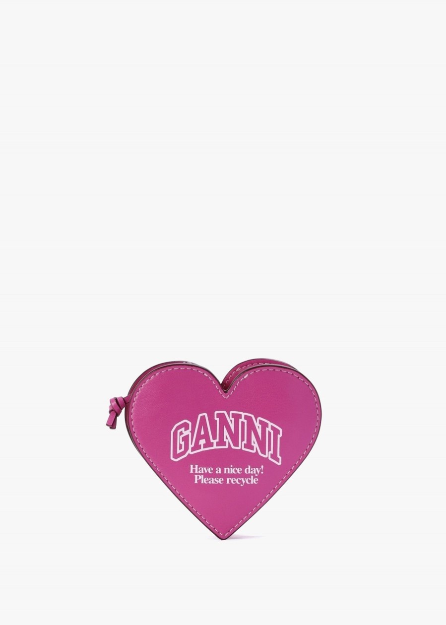 Womens GANNI Gifting | Womens Funny Heart Coin Purse In Shocking Pink