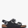 Womens BIRKENSTOCK Sandals | Womens Milano Big Buckle Natural Oiled Leather Sandals In Black