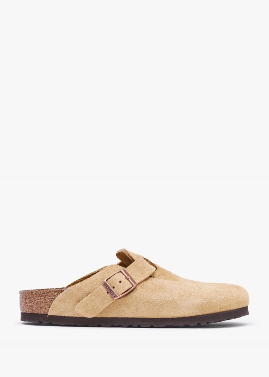 Womens BIRKENSTOCK Flats | Womens Boston Suede Flats In Latte Cream