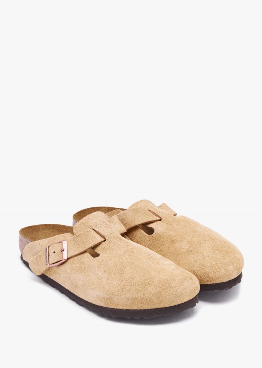 Womens BIRKENSTOCK Flats | Womens Boston Suede Flats In Latte Cream