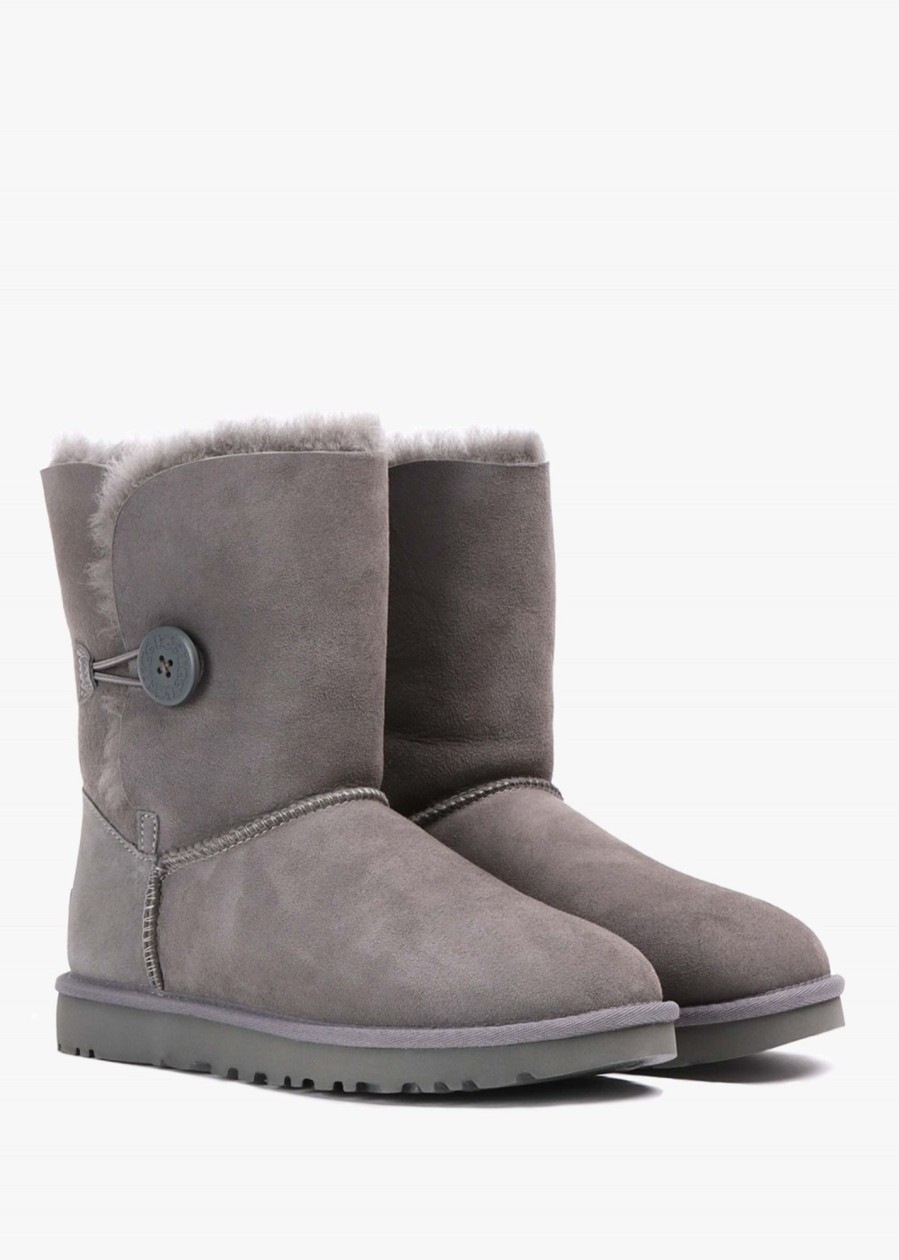 Womens UGG Boots | Bailey Button Ii Short Boots In Grey Suede