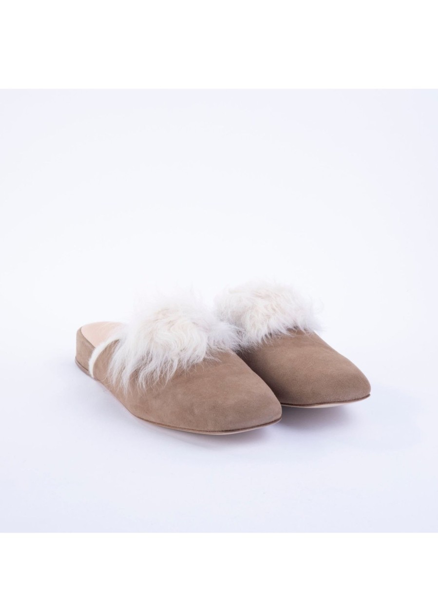 Womens RUPERT SANDERSON Slippers | Women'S Bulolo Tan Flats