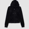 Womens JUICY COUTURE Sweatshirts & Hoodies | Womens Robertson Classic Zip Up Hoodie In Black