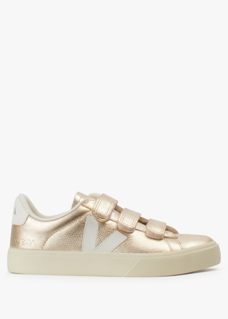 Womens VEJA Trainers | Womens Recife Logo Velcro Strap Trainers In Platine White