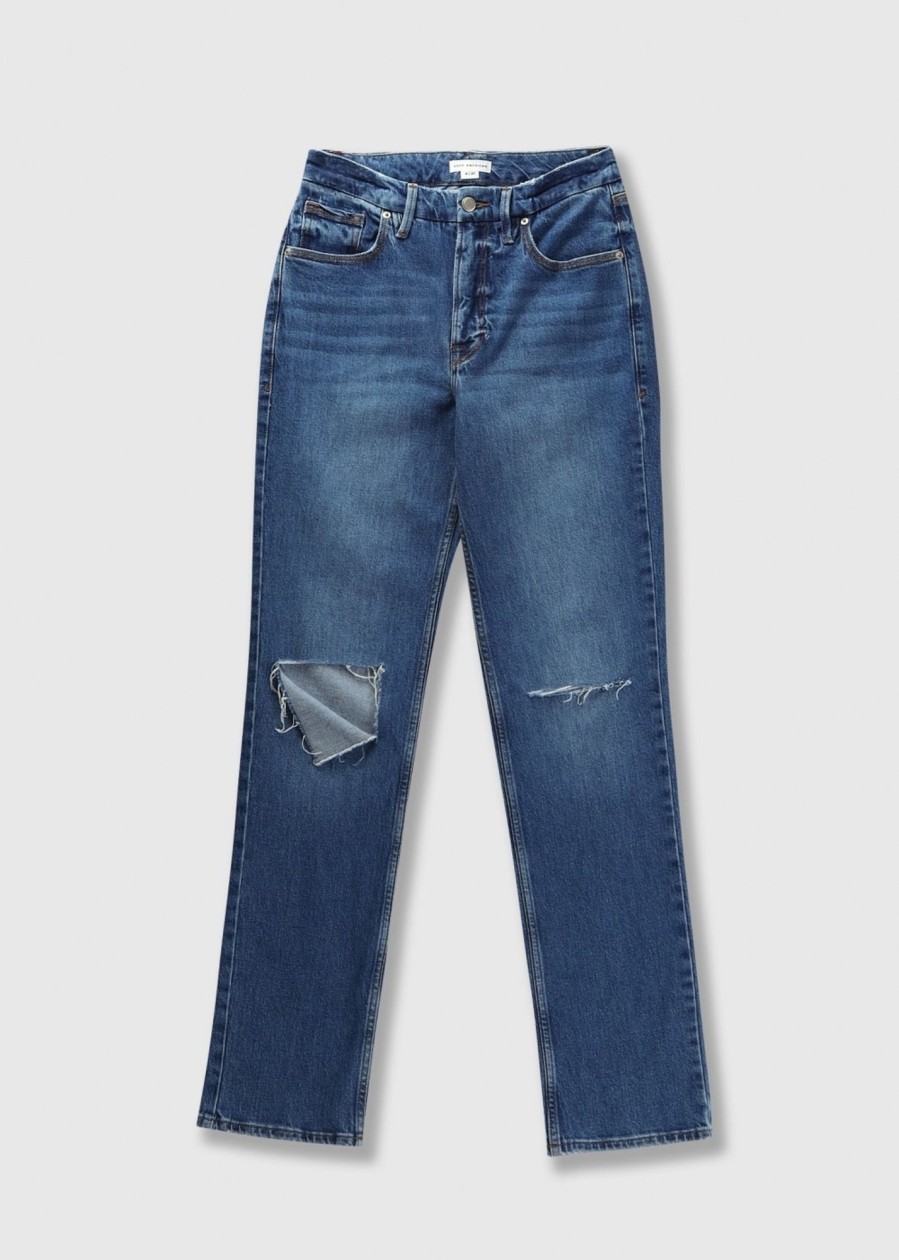 Womens GOOD AMERICAN Jeans | Ga Good 90'S Crop Icon Jean With Knee Rips