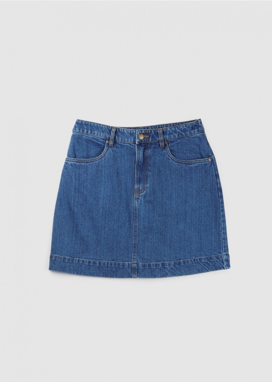 Womens BARBOUR Skirts | Ba Thistle Denim Mini Skirt