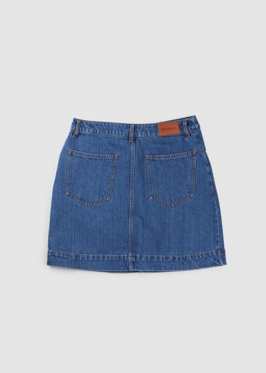 Womens BARBOUR Skirts | Ba Thistle Denim Mini Skirt