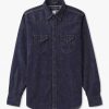 Mens REPLAY Shirts | Mens Aged Denim Shirt In Dark Blue