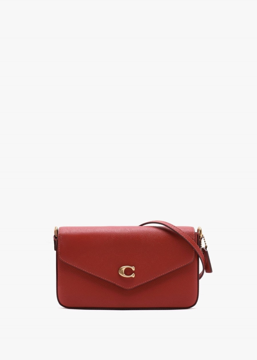 Womens COACH Crossbody Bags | Womens Wyn Crossgrain Leather Cross-Body Bag In Enamel Red