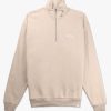 Mens LES DEUX Sweatshirts & Hoodies | Mens Crew Half-Zip Sweatshirt In Light Sand