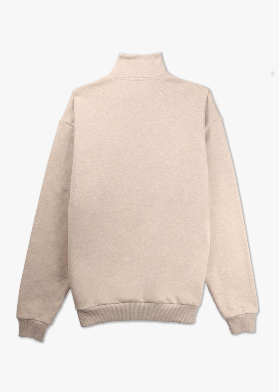 Mens LES DEUX Sweatshirts & Hoodies | Mens Crew Half-Zip Sweatshirt In Light Sand