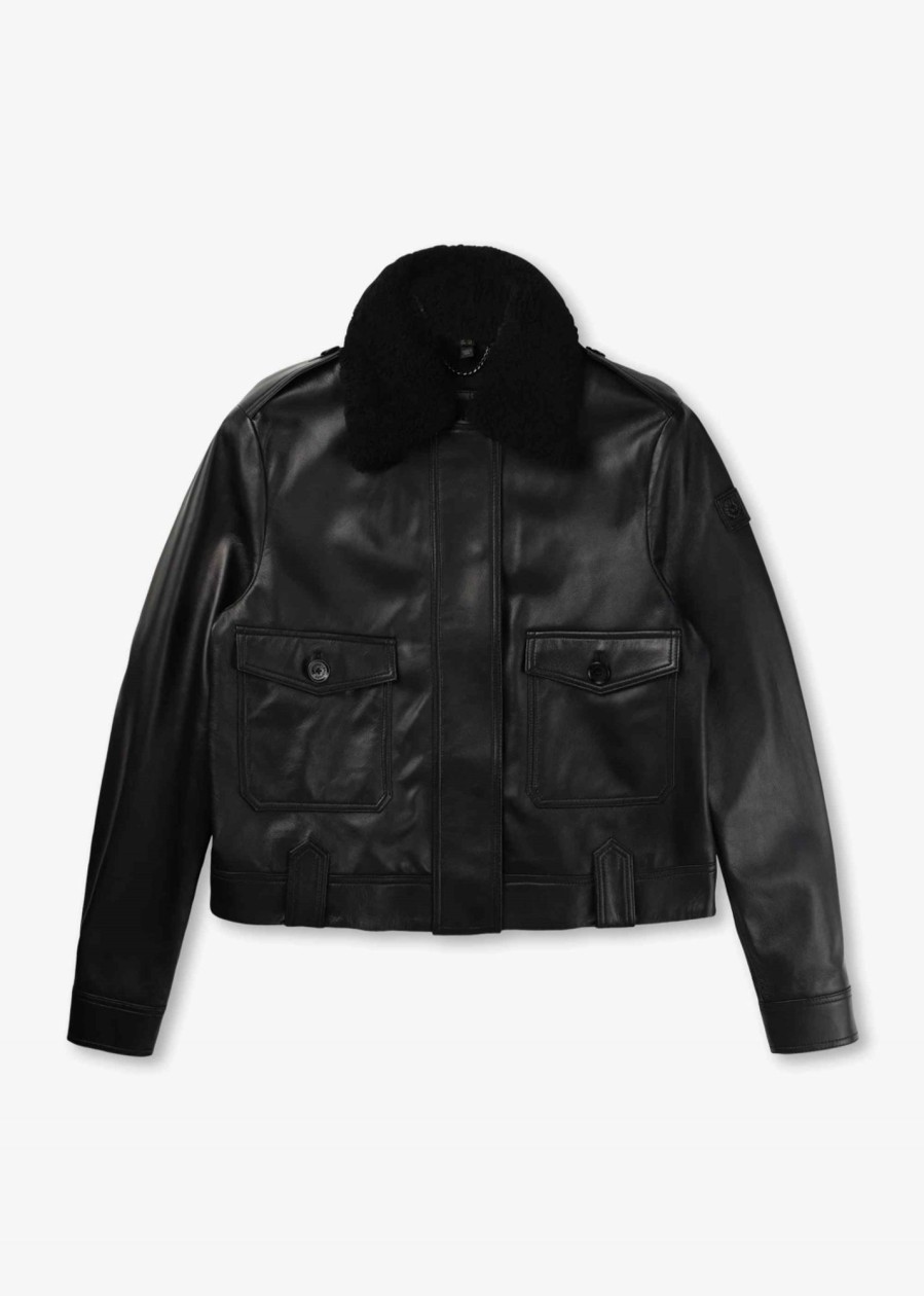 Womens BELSTAFF Coats & Jackets | Womens Rowan Leather Jacket In Black