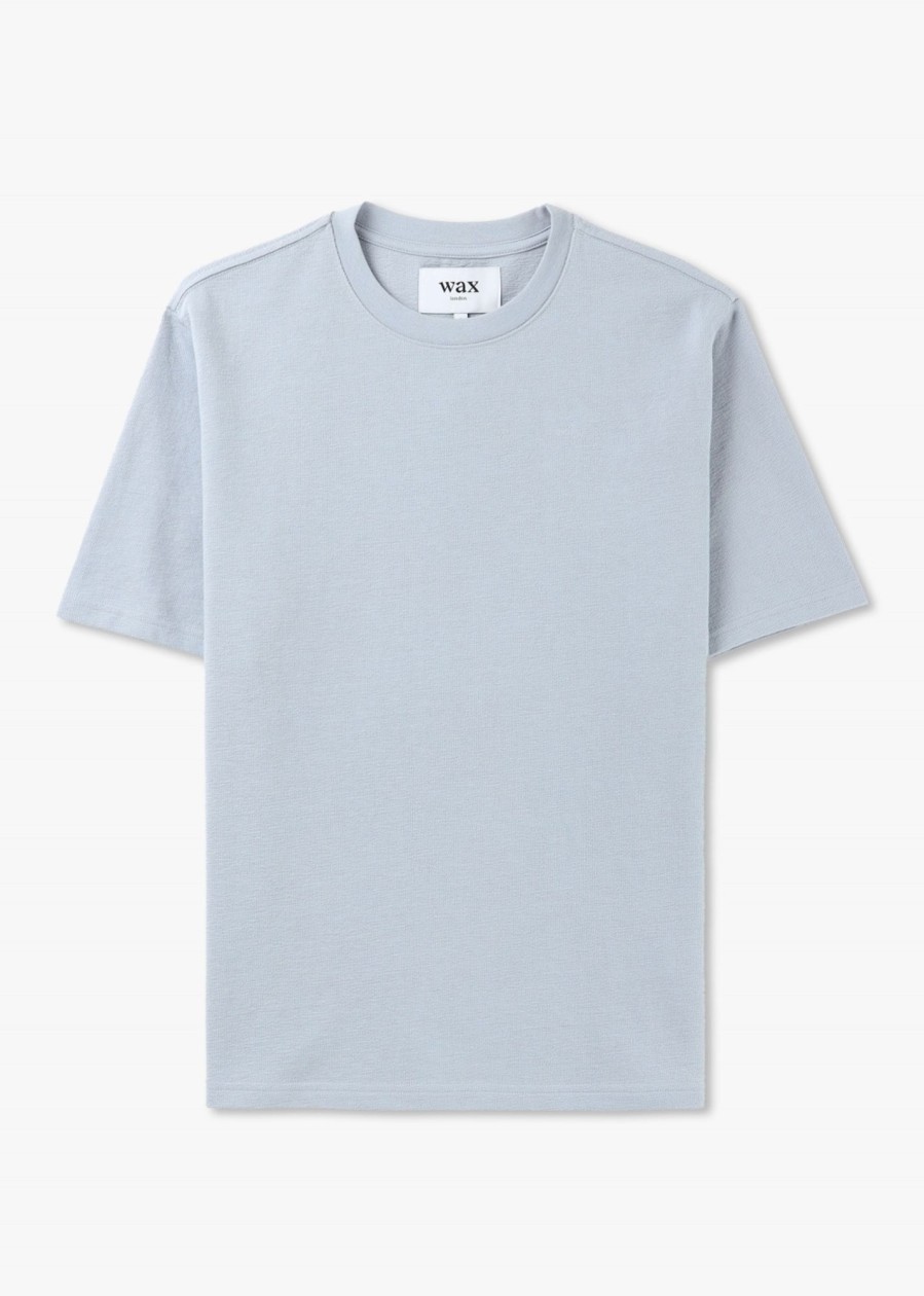 Mens WAX LONDON T-Shirts | Mens Dean Textured T-Shirt In Blue