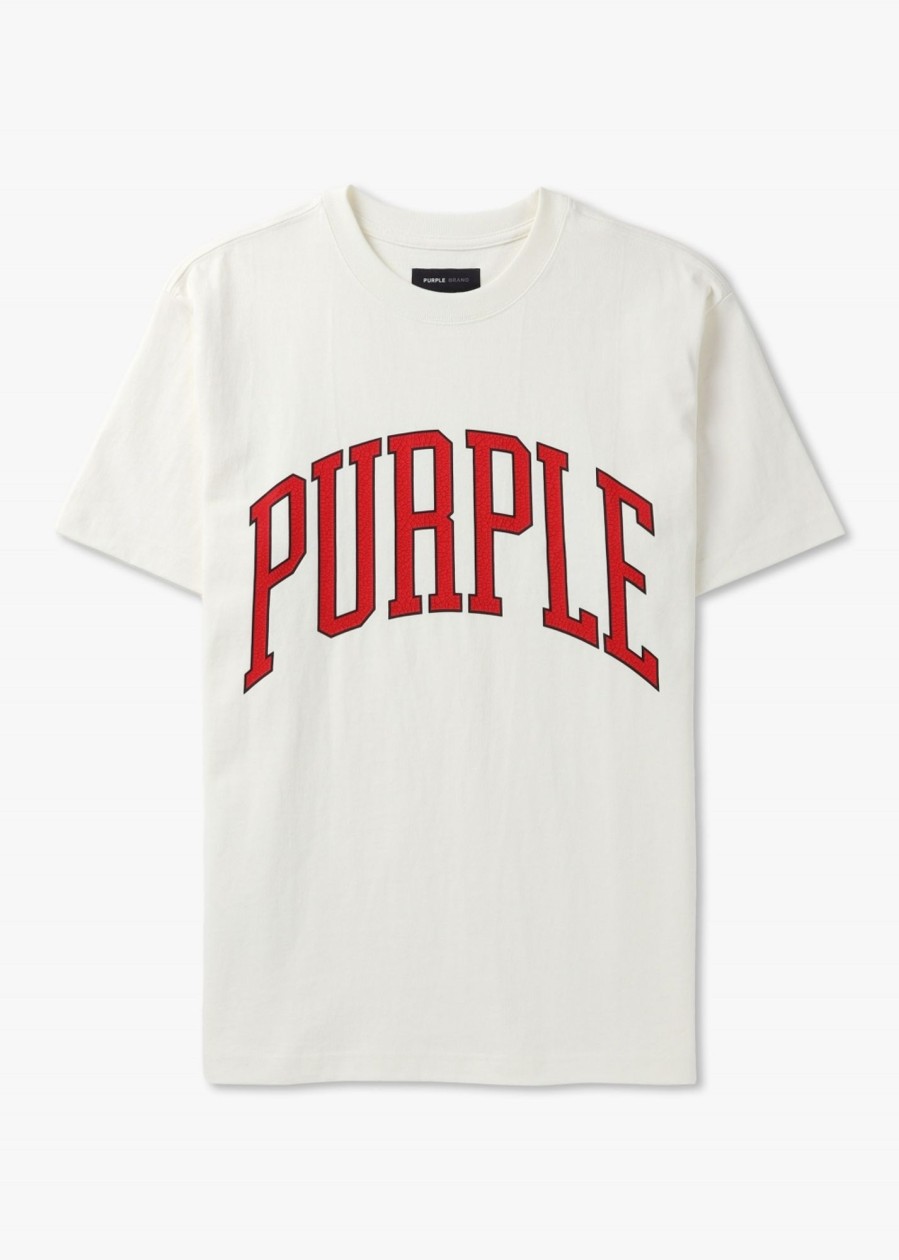 Mens PURPLE BRAND T-Shirts | Mens Heavy Jersey Short Sleeve T-Shirt In Off White