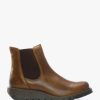 Womens FLY LONDON Boots | Womens Salv Leather Wedge Chelsea Boots In Camel