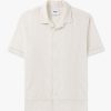 Mens WAX LONDON Shirts | Mens Newton Pintuck Short Sleeve Shirt In White