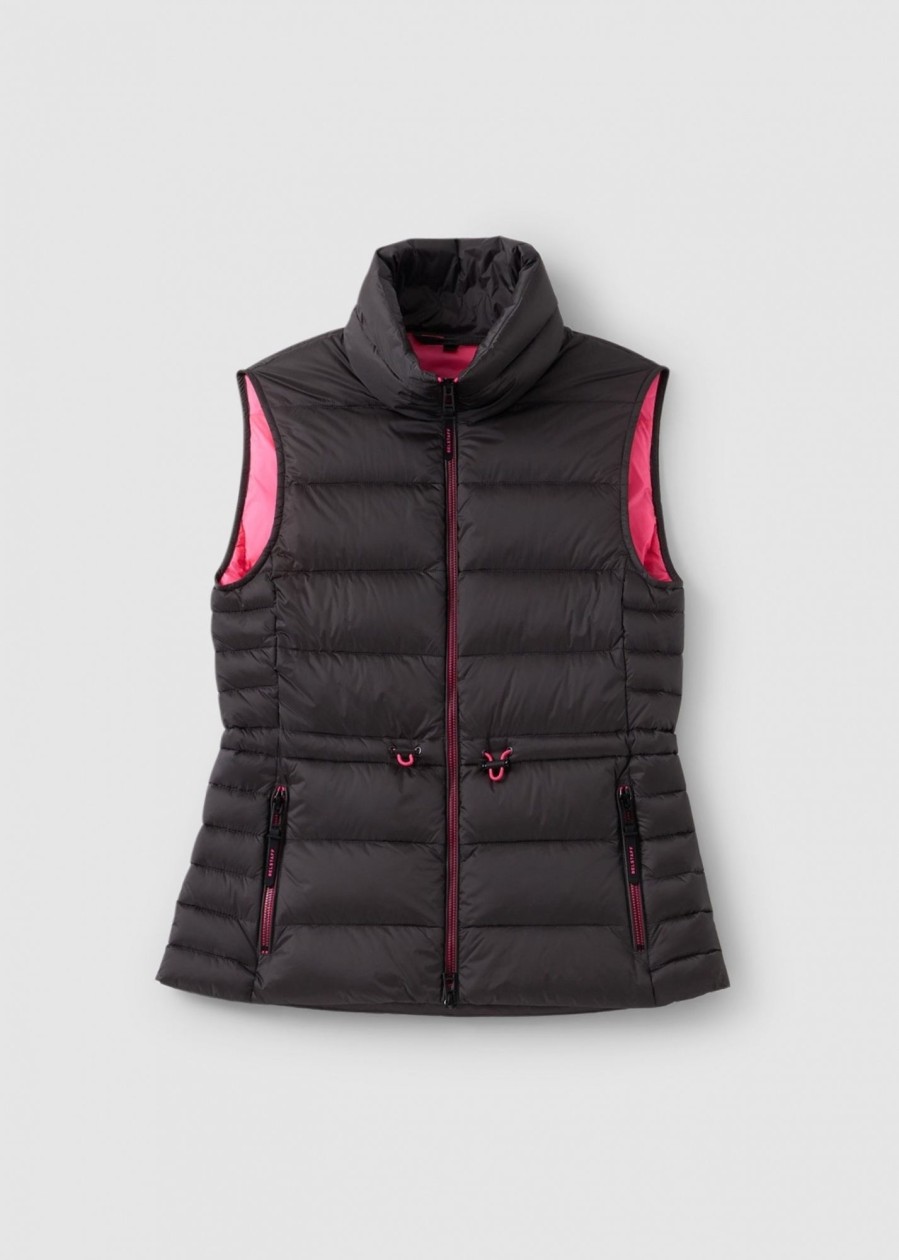 Womens BELSTAFF Coats & Jackets | Womens Flash Escape Gilet In Granite Grey Neon Pink