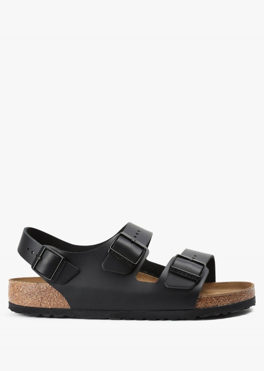 Mens BIRKENSTOCK Sandals | Mens Milano Natural Leather Sandals In Black