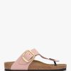 Womens BIRKENSTOCK Sandals | Womens Gizeh Big Buckle Leather Toe Post Sandals In Soft Pink