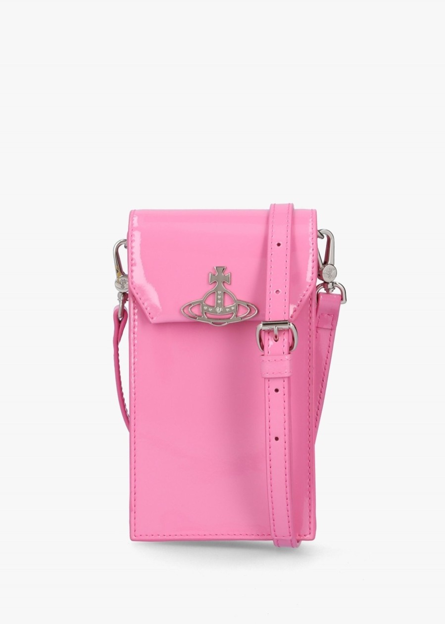 Womens VIVIENNE WESTWOOD Crossbody Bags | Womens Leather Phone Bag In Pink Patent