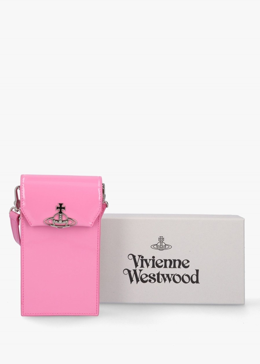 Womens VIVIENNE WESTWOOD Crossbody Bags | Womens Leather Phone Bag In Pink Patent