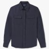 Mens PAUL & SHARK Shirts | Mens Dynamic Stretch Overshirt Jacket In Navy Blue