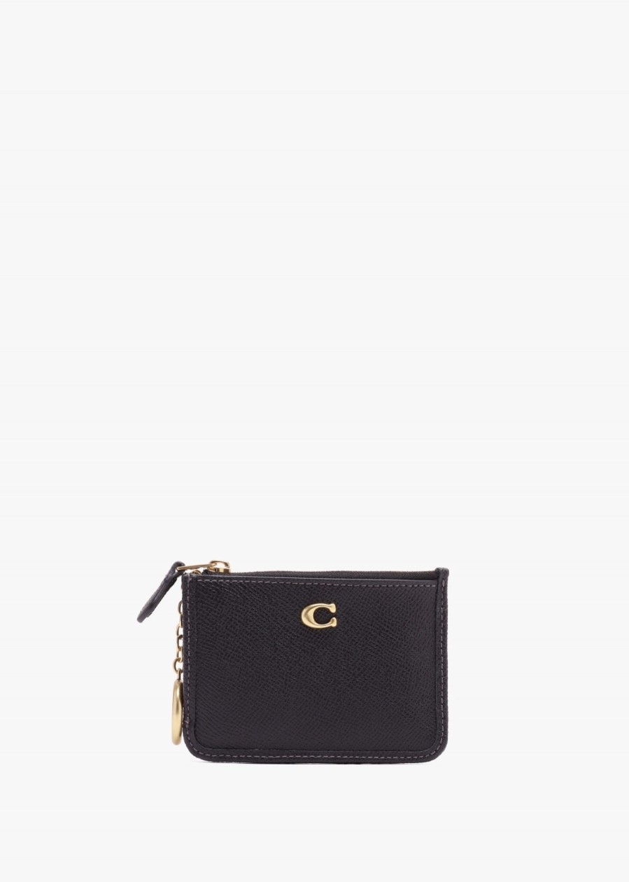 Womens COACH Gifting | Womens Mini Skinny Leather Id Purse In Black