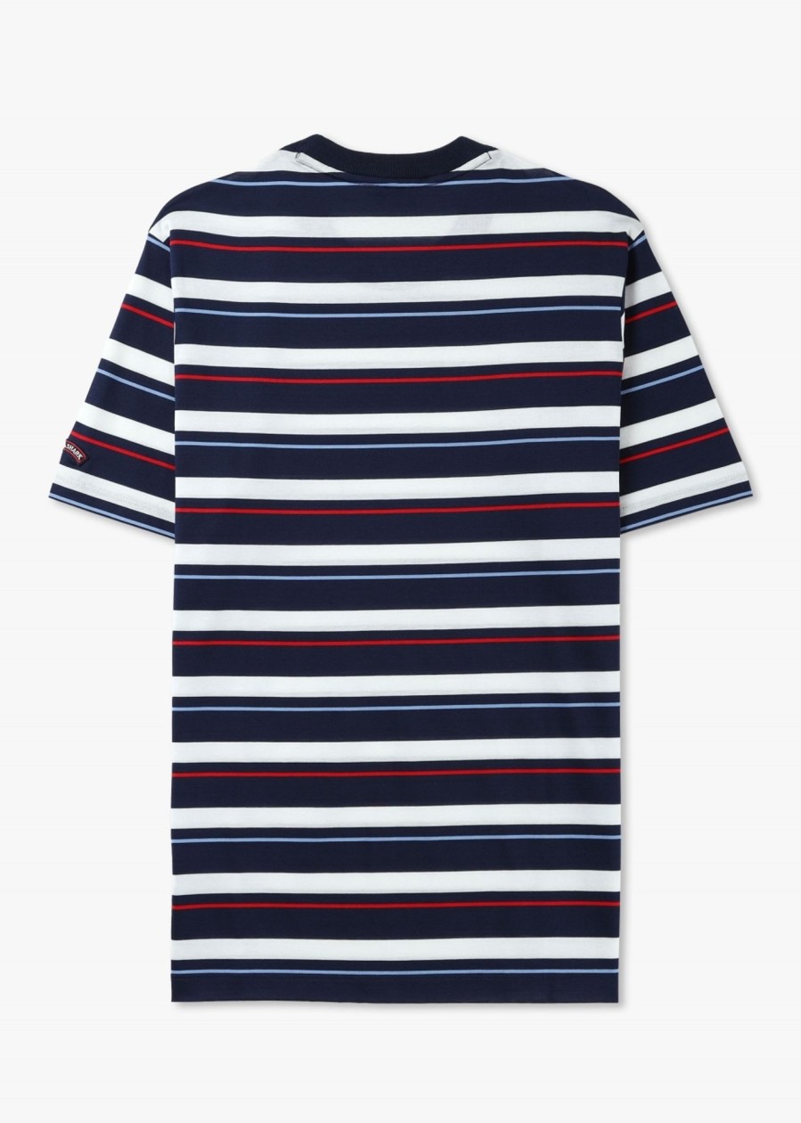 Mens PAUL & SHARK T-Shirts | Mens Cotton Jersey Striped T-Shirt In Navy Stripe