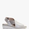 Womens FLY LONDON Sandals | Womens Nily Leather Low Wedge Sandals In Silver