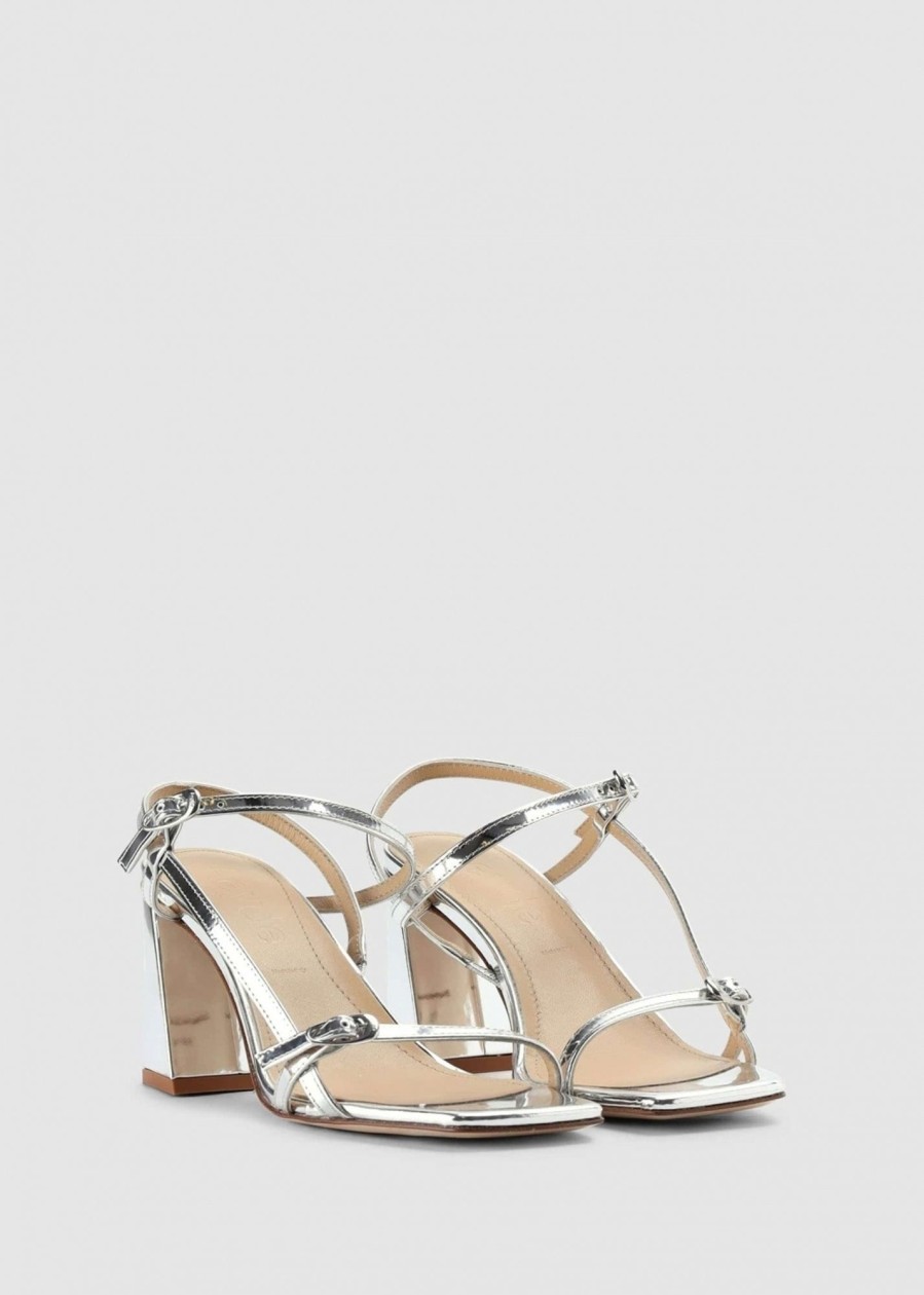 Womens AEYDE Heels | Aeyde Women'S Hilda Silver Heels