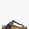 Womens BIRKENSTOCK Sandals | Womens Gizeh Braided Oiled Leather Sandals In Black