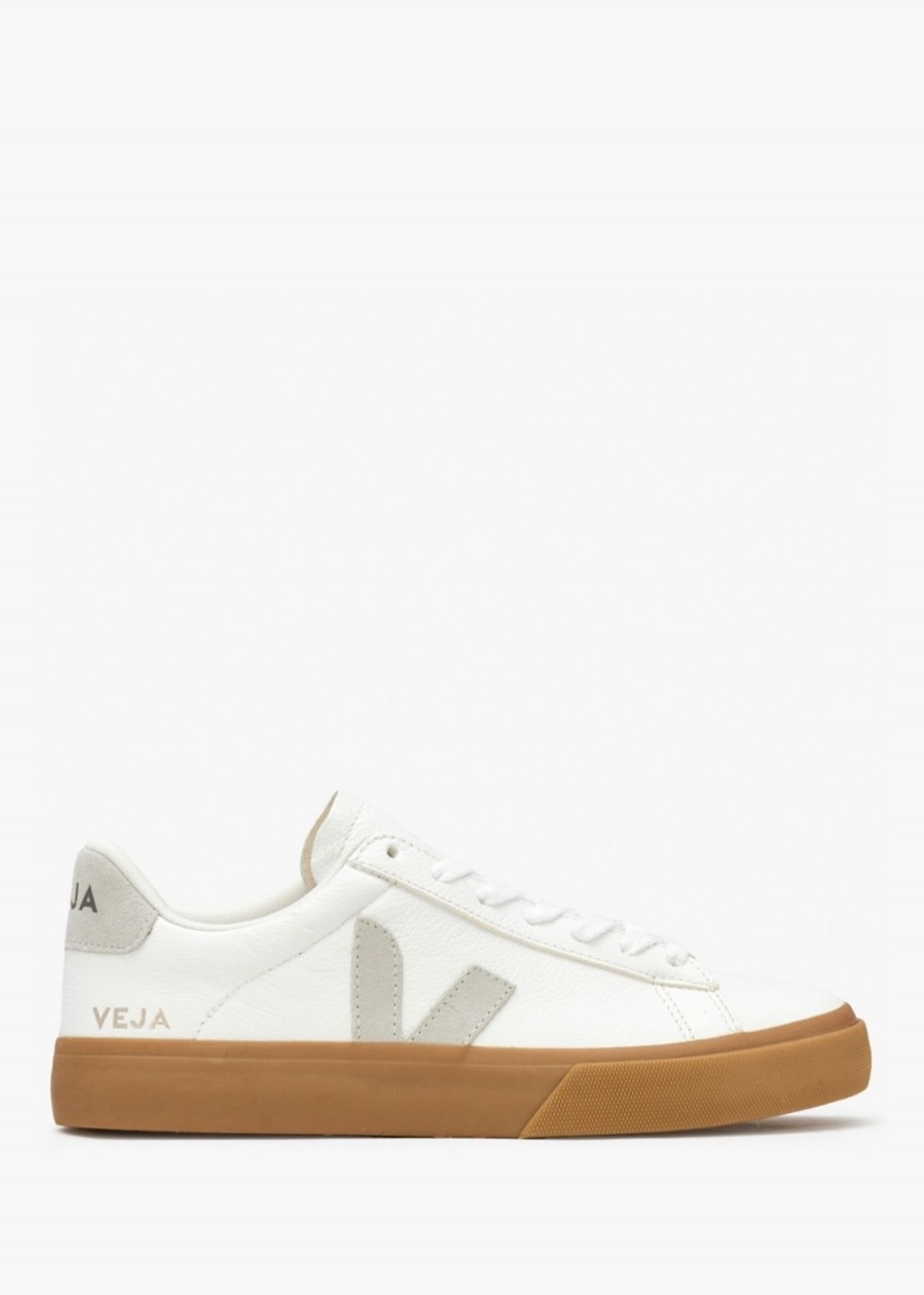 Womens VEJA Gifting | Womens Campo Chromefree Leather Trainers In Extra White Natural