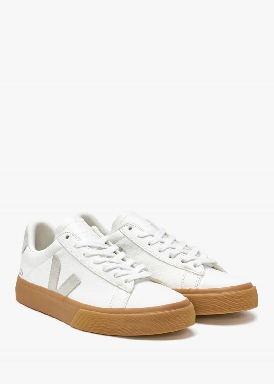 Womens VEJA Gifting | Womens Campo Chromefree Leather Trainers In Extra White Natural