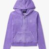 Womens JUICY COUTURE Sweatshirts & Hoodies | Womens Robertson Classic Zip Up Hoodie In Purple