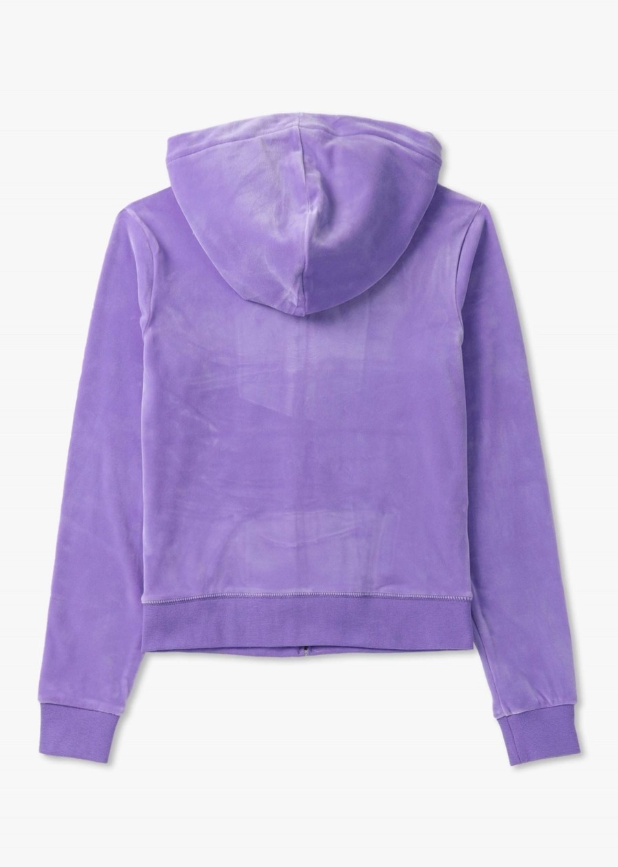 Womens JUICY COUTURE Sweatshirts & Hoodies | Womens Robertson Classic Zip Up Hoodie In Purple