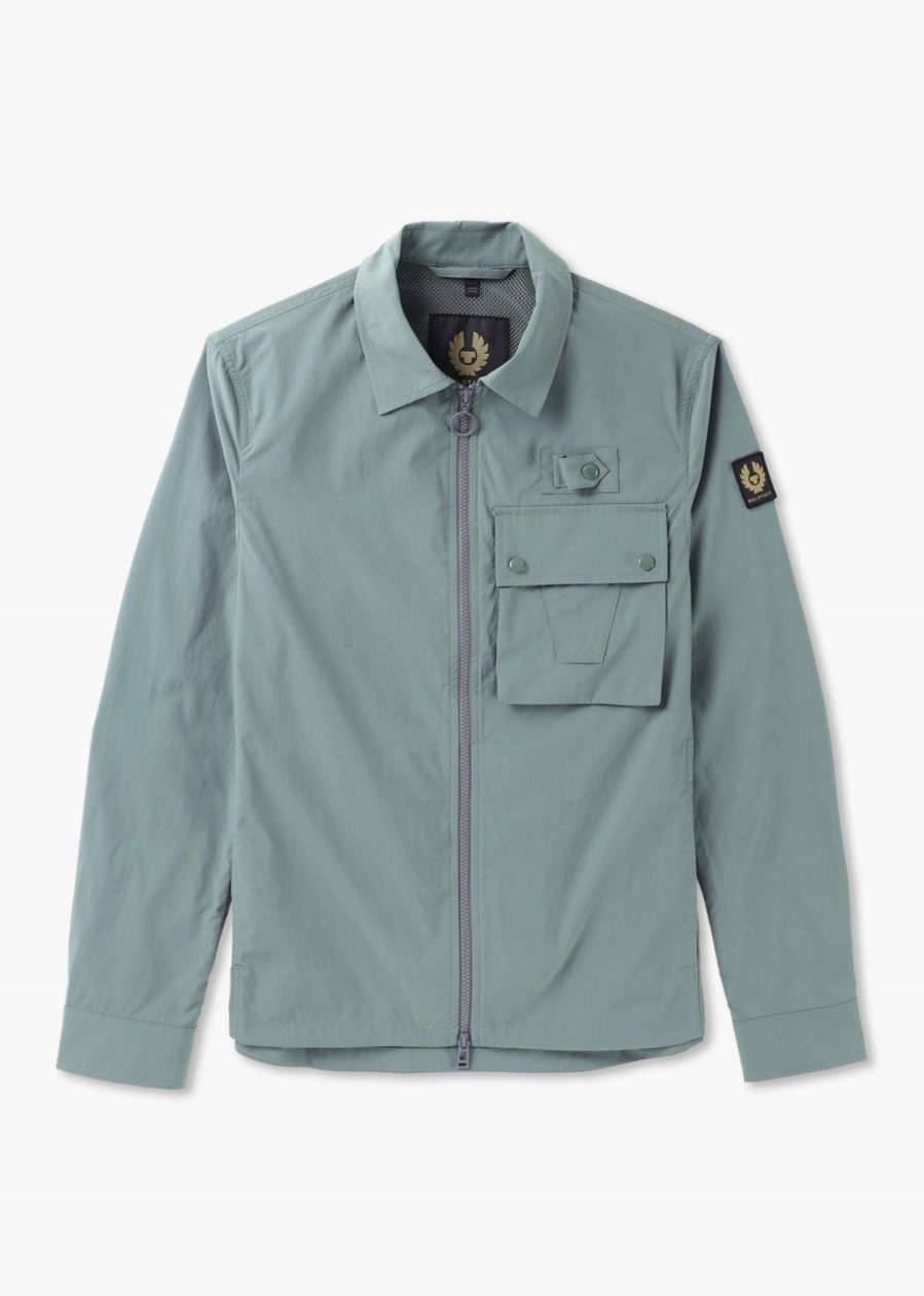 Mens BELSTAFF Shirts | Mens Castmaster Overshirt In Mineral Green