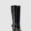 Womens BALLY Boots | Women'S Block Python Print Black Boots