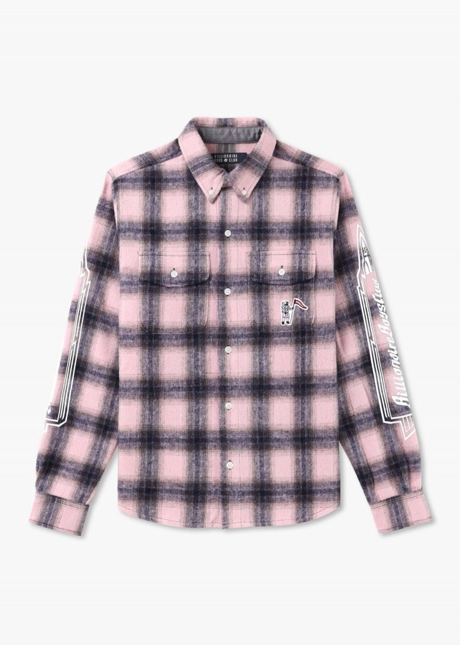 Mens BILLIONAIRE BOYS CLUB Shirts | Mens Check Long Sleeve Shirt In Pink Check