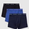 Mens CALVIN KLEIN Underwear | Mens Underwear 3 Pack Trunks In Black/Blue/Blue