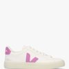 Womens VEJA Trainers | Womens Campo Chromefree Leather Trainers In Extra White Mulberry