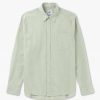 Mens WAX LONDON Shirts | Mens Shelly Long Sleeve Shirt In Sage