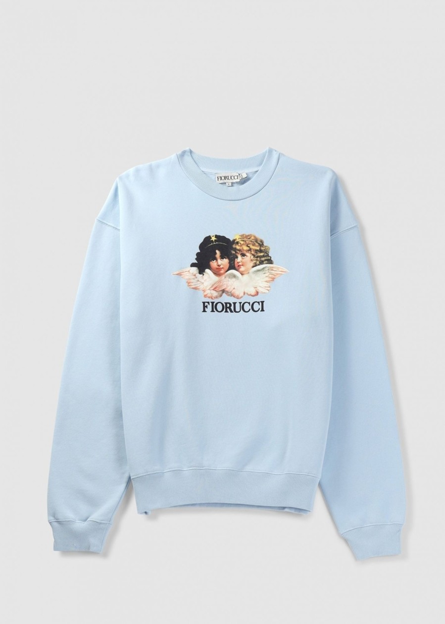 Womens FIORUCCI Sweatshirts & Hoodies | Womens Vintage Angel Sweatshirt In Pale Blue