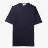 Mens JOHN SMEDLEY T-Shirts | Mens Lorca Welted T-Shirt In Navy