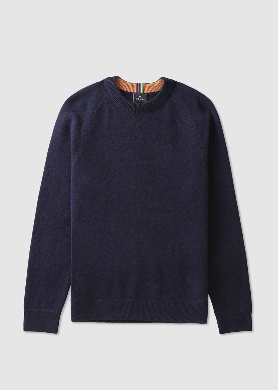 Mens PAUL SMITH Sweatshirts & Hoodies | Mens Crew Neck Knit Sweatshirt In Navy