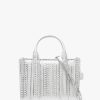 Womens MARC JACOBS Tote Bags | The Monogram Metallic Leather Mini Silver Bright White Tote Bag