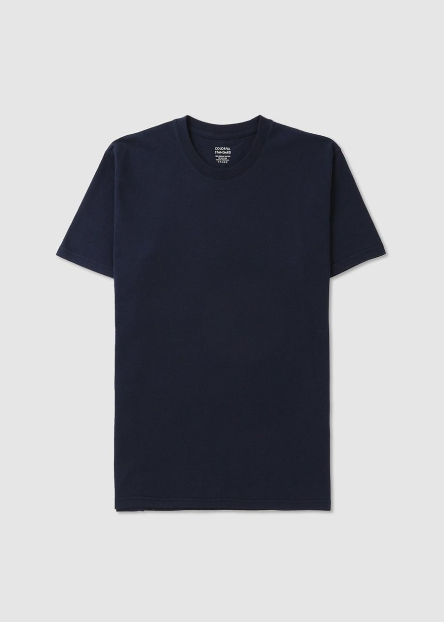 Mens COLORFUL STANDARD T-Shirts | Mens Classic Organic T-Shirt In Navy Blue